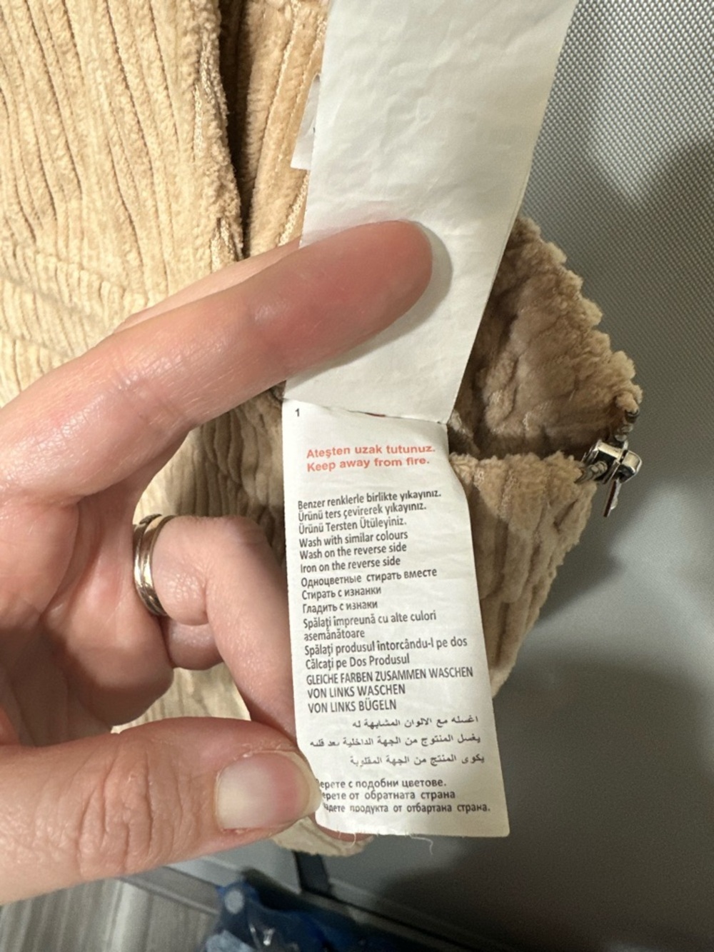 Olé by Koton ($80) Beige Corduroy Pinafore Overall Mini Dress Teen Size 36/ US 4 - Picture 12 of 14